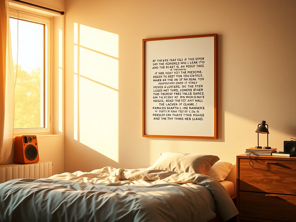 Affiche personnalisée avec paroles de chanson pour chambre ado