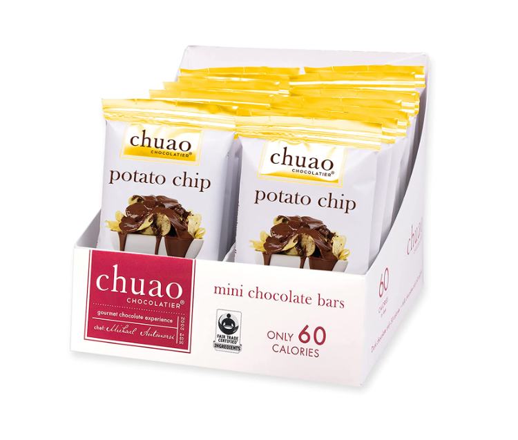 Snack chocolaté aux chips de pomme de terre